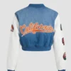 Golden State Cutie Patch Denim Bomber Jacket - Medium Wash Back