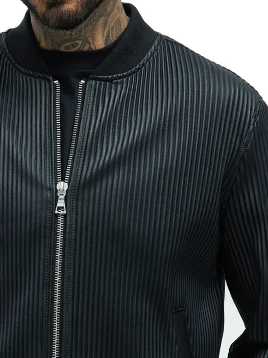 Gordon Faux Leather Bomber Jacket