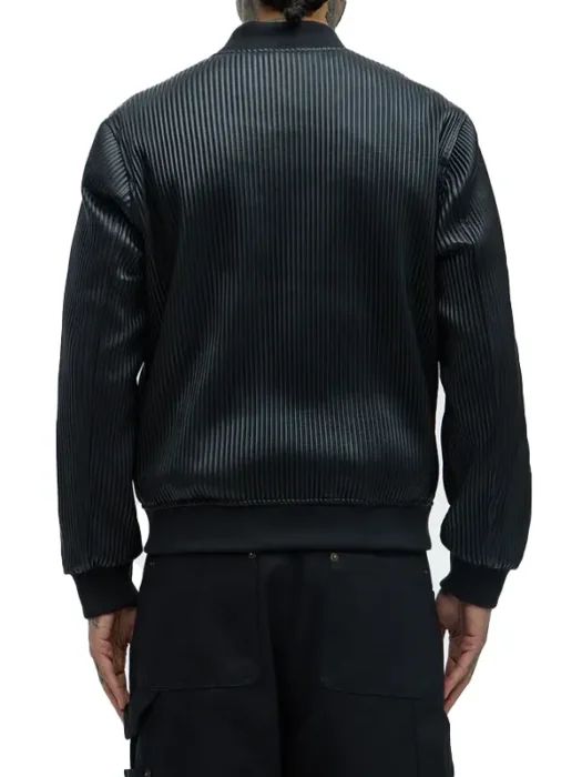 Gordon Faux Leather Bomber Jacket Back