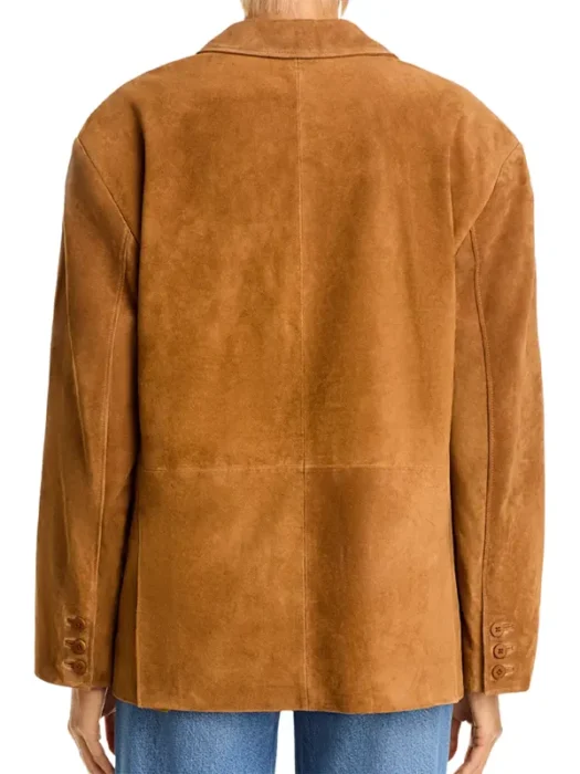 Hacks S05 Hannah Einbinder Brown Leather Blazer Back
