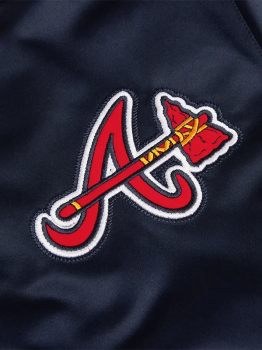 Homage x Starter Braves Heavyweight Satin Blue Jacket