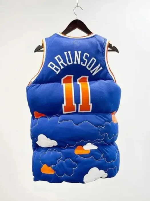 Jalen Brunson New York Knicks Puffer Vest Back