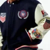 Jeff Hamilton x US Soccer Blue Wool Varsity Jacket