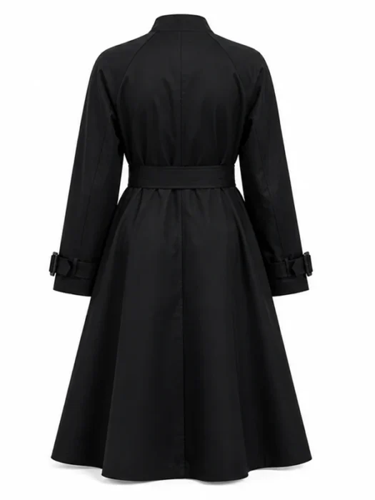 Jessica Chastain Off Weeks Black Coat Back