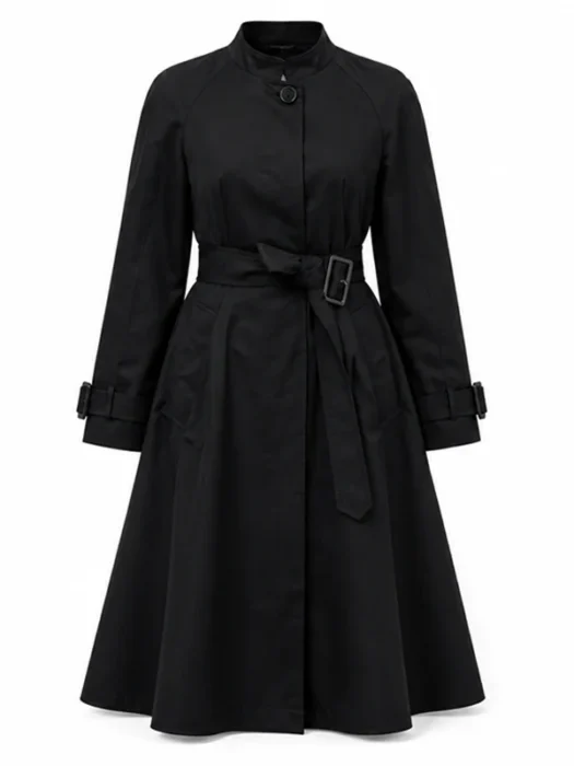 Jessica Chastain Off Weeks Black Coat Front