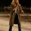 Kelly Reilly Dutton Ranch Brown Coat