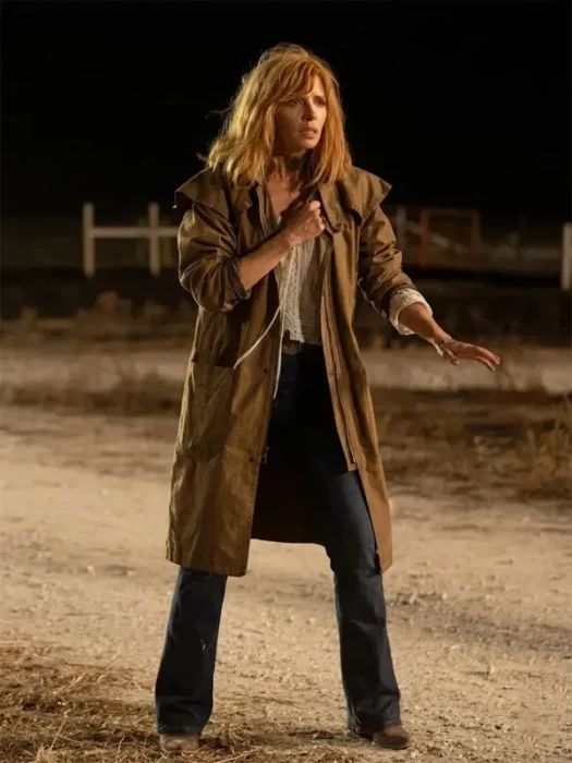 Kelly Reilly Dutton Ranch Brown Coat