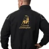 Lamborghini Sleeves Oversized Black Varsity Jacket Back