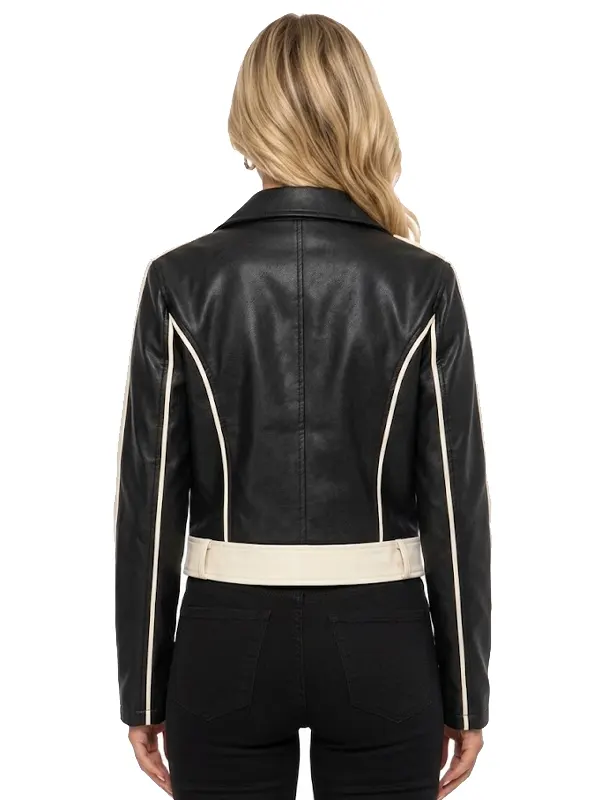 Makayla Faux Leather Moto Jacket Back