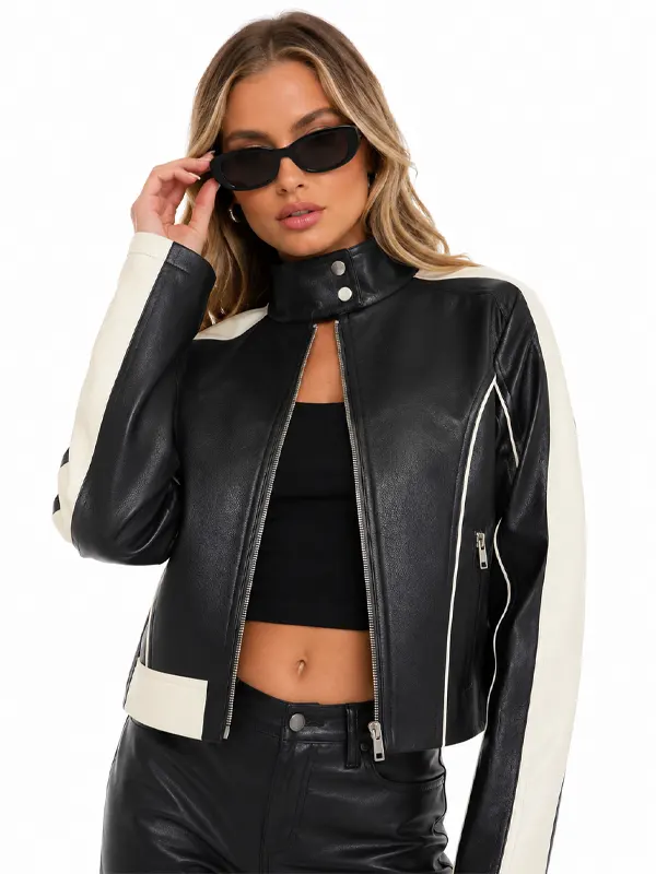 Makayla Faux Leather Moto Jacket