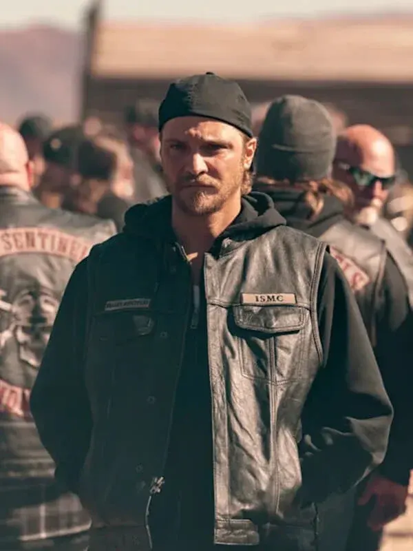 Marshals 2026 Kayce Dutton Black Leather Vest