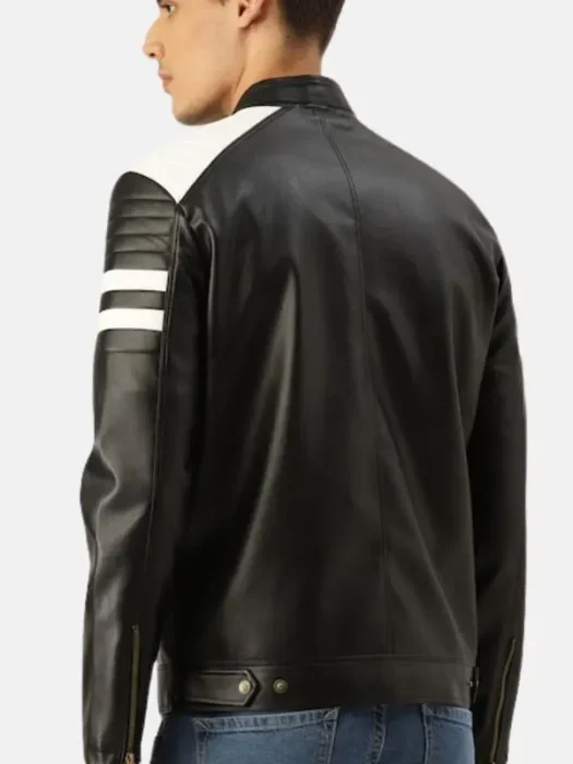 Mayhem Project Cafe Racer Black and White jacket Back