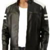 Mayhem Project Cafe Racer Leather Black Jacket