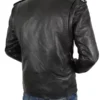 Mens Asymmetrical Biker Leather Jacket Back