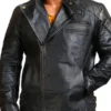 Men’s Asymmetrical Leather Jacket