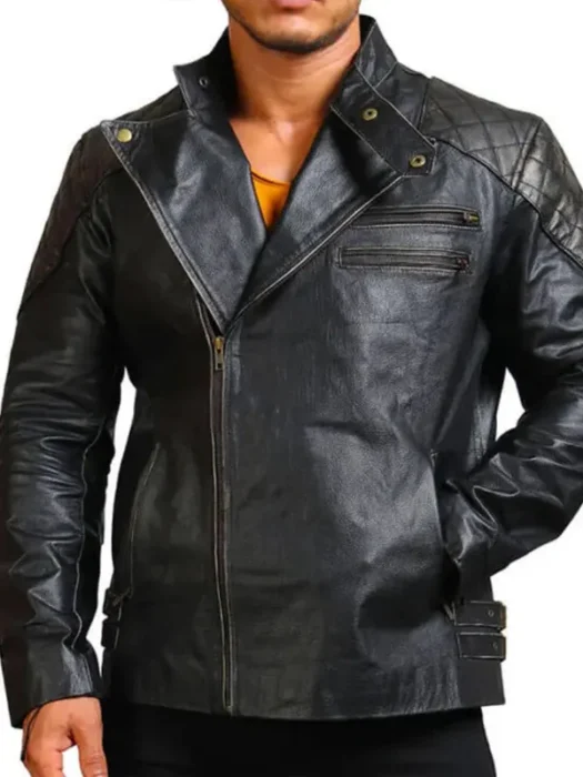 Men’s Asymmetrical Leather Jacket