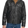 Mens Black Hooded Jacket