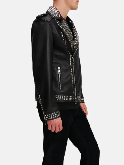 Men’s Black Leather Biker Jacket