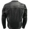 Mens Black Leather Motorcycle Jacket Back