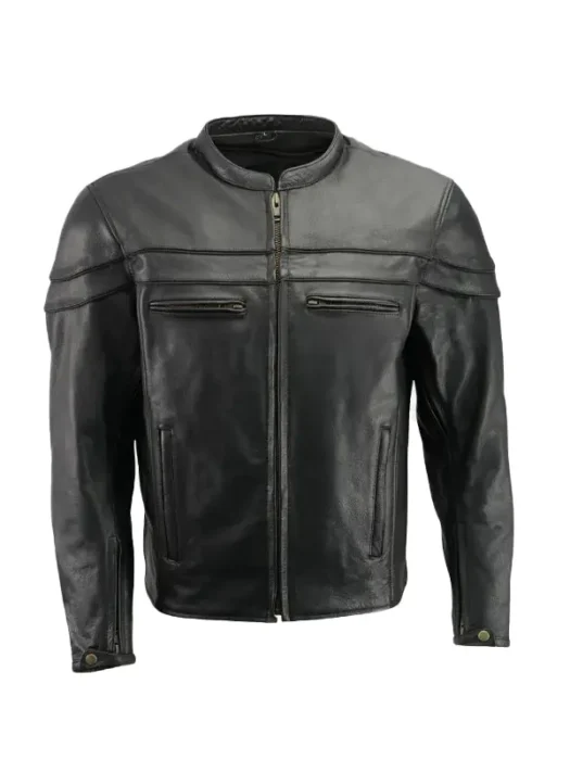 Mens Black Motorcycle Jacket