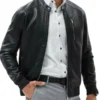 Men’s Cafe Racer Black Leather Jacket