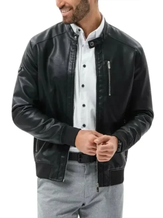 Men’s Cafe Racer Bomber Leather Jacket