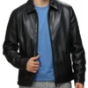 Mens Classic Collar Black Jacket