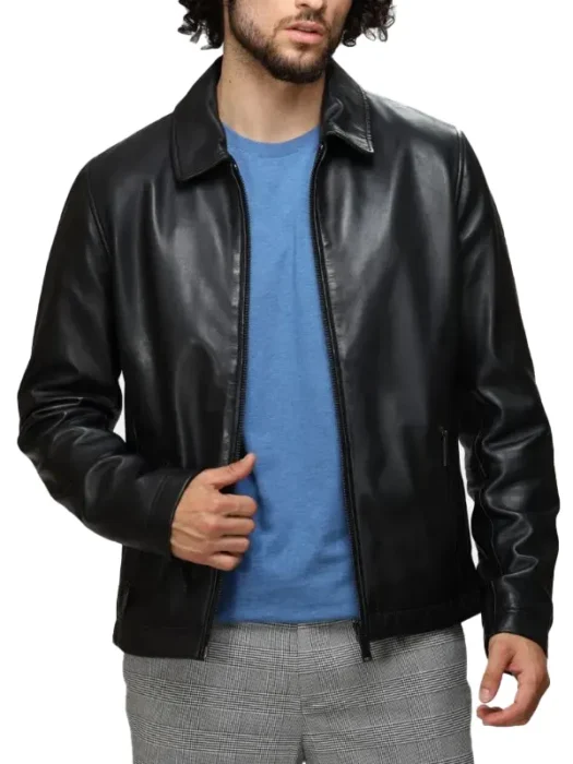 Mens Classic Collar Black Jacket