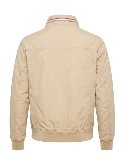 Men's Cotton Beige Zipper Jacket Back