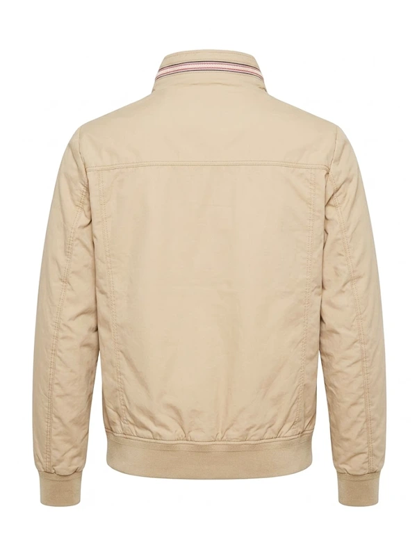Men’s Cotton Beige Zipper Jacket Back