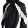 Men’s Faux Leather Maze Paneled Black Jacket