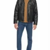 Mens Hooded Leather Jacket