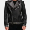 Men’s Leather Biker Studded Jacket