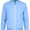 Men's Light Blue Cotton Zipper Jacket
