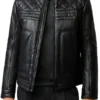 Men’s Mandarin Collar Black Puffer Jacket