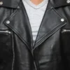 Men’s Negan Black Belted Moto Leather Jacket