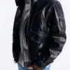 Mens Pressure Reactive Faux Leather Moto Jacket