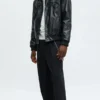 Mens Relaxed Blessed Embroidered Black Coach Jacket