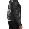 Men’s Rugged Matte Black Leather Biker Jacket
