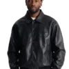 Mens Shelby Racing Embossed Faux Leather Jacket