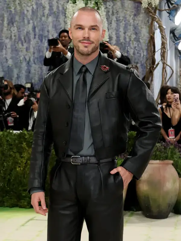 Met Gala Nicholas Hoult Leather Jacket