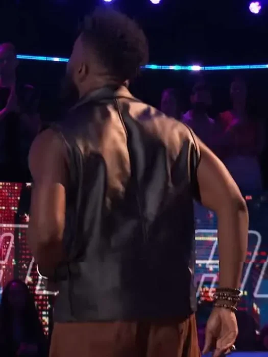 Moses G The Voice S29 Black Leather Vest Back