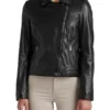 Moto Ladies Black Leather Jacket