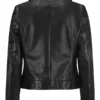 Moto Ladies Black Leather Jacket Back