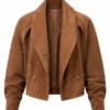 NYC 2026 Annabelle Wallis Brown Jacket Front