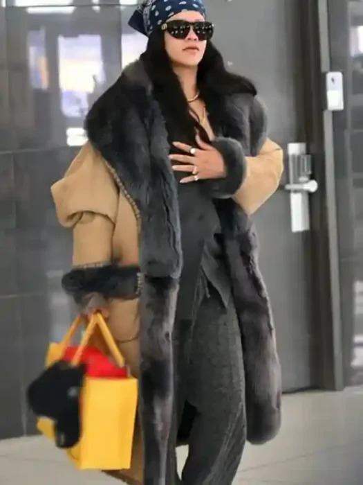 NYC 2026 Rihanna Beige Long Coat
