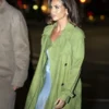 NYC Dinner Event Paige Lorenze Green Coat