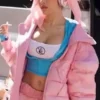 NYC Doja Cat Pink Puffer Hooded Jacket