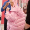 NYC Doja Cat Pink Puffer Hooded Jacket Back