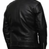 Negan Men’s Black Belted Asymmetrical Moto Leather Jacket